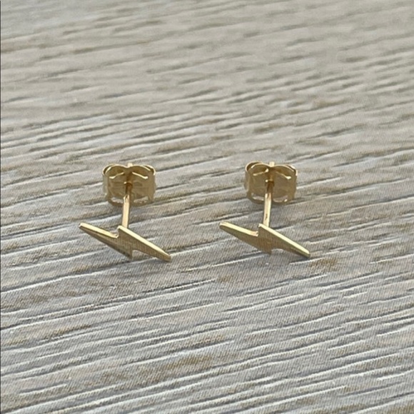 Solid 14K Yellow Gold Mini Bolt Studs